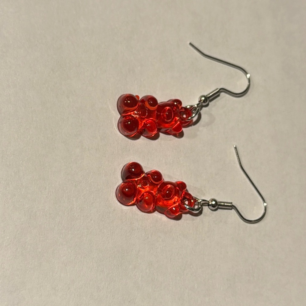 Gummy bear red earrings